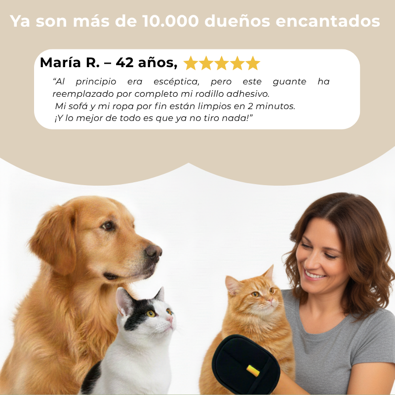 Quitapelos reutilizable para mascotas: respetuoso con el medio ambiente.